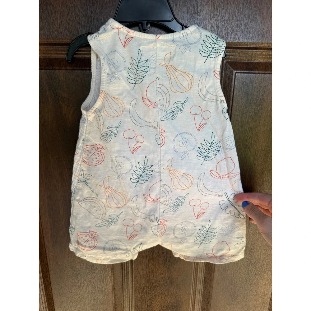 Zara‎ Kids Baby Boys Girls Linen Light Fruit Farmers Market Short Romper 12-18M
